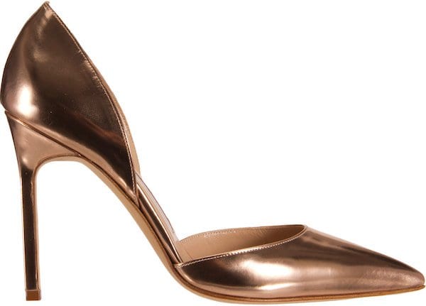 Manolo Blahnik "Tayler" Pump in Rose Gold Leather