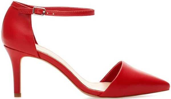 Pull&Bear Ankle-Strap Court Shoe in Red