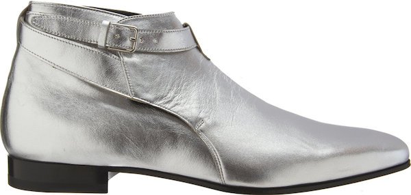 Saint Laurent Silver Cropped Jodhpur Ankle Boot