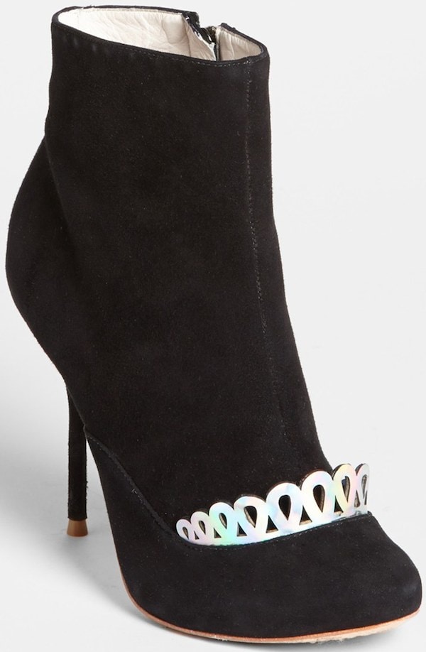 Sophia Webster "Giselle" Suede Boot with Tiara Trim
