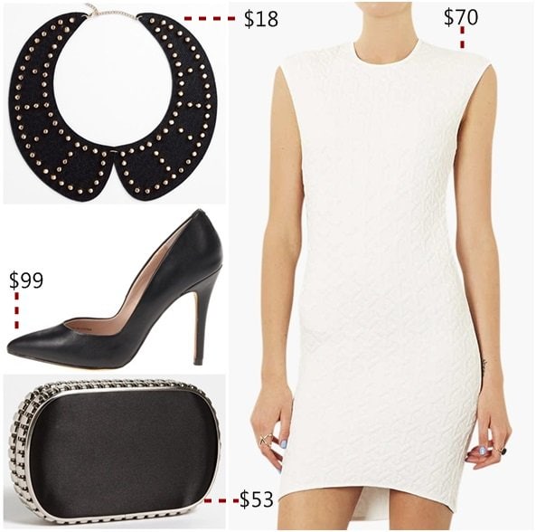 Pair black pumps with white or very light pieces