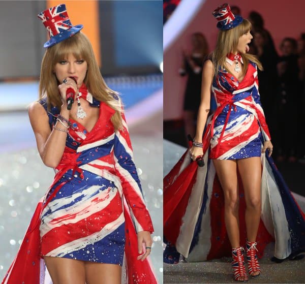 Taylor Swift in Union Jack dress