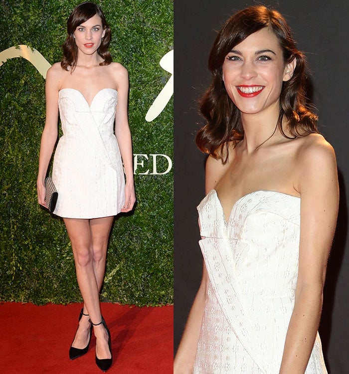 Alexa Chung wears a Stella McCartney dress to the 2013 British Fashion Awards