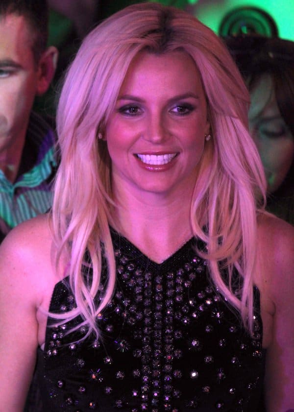 Britney Spears' bejeweled black dress by Antonio Berardi