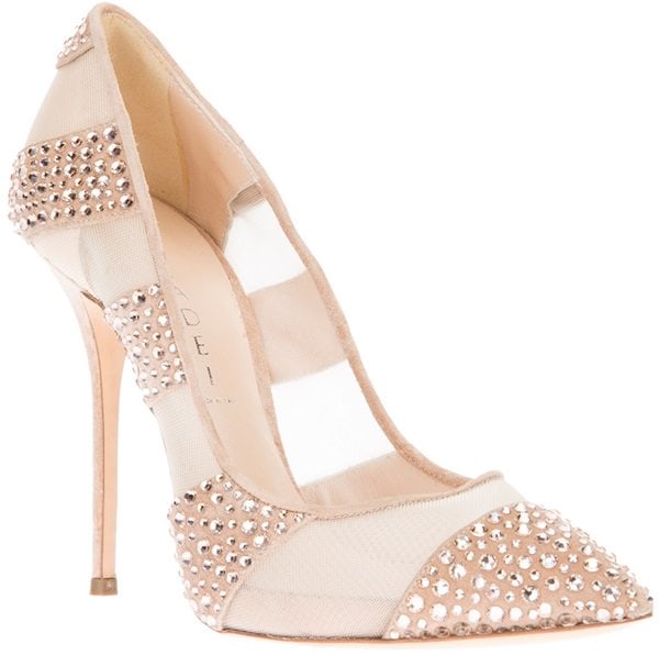 Casadei "Klio" Crystal-Embellished Pumps