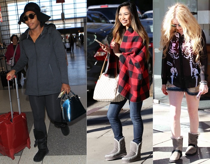 Serena Williams, Jessica Sanchez, and Avril Lavigne wearing UGG boots