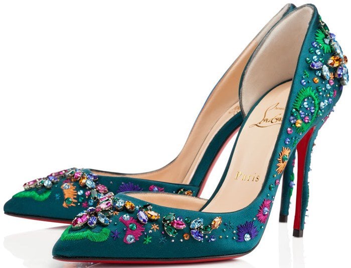 Green Christian Louboutin Artifice Strass Pumps