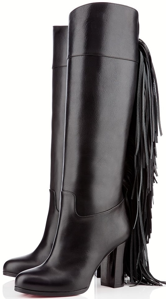 Christian Louboutin "Glamafrange" Fringed Knee-High Boots