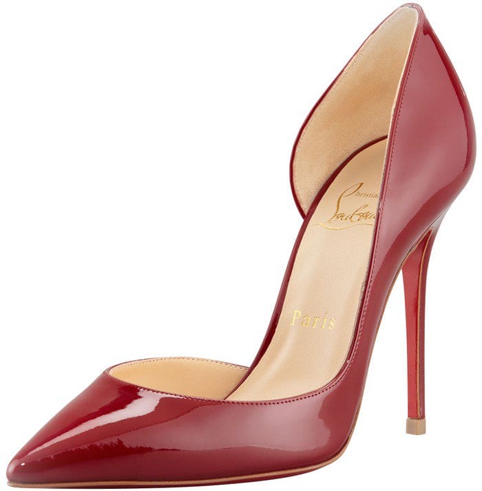 Christian Louboutin Iriza Pointed-Toe d'Orsay Red Sole Pump in Rouge