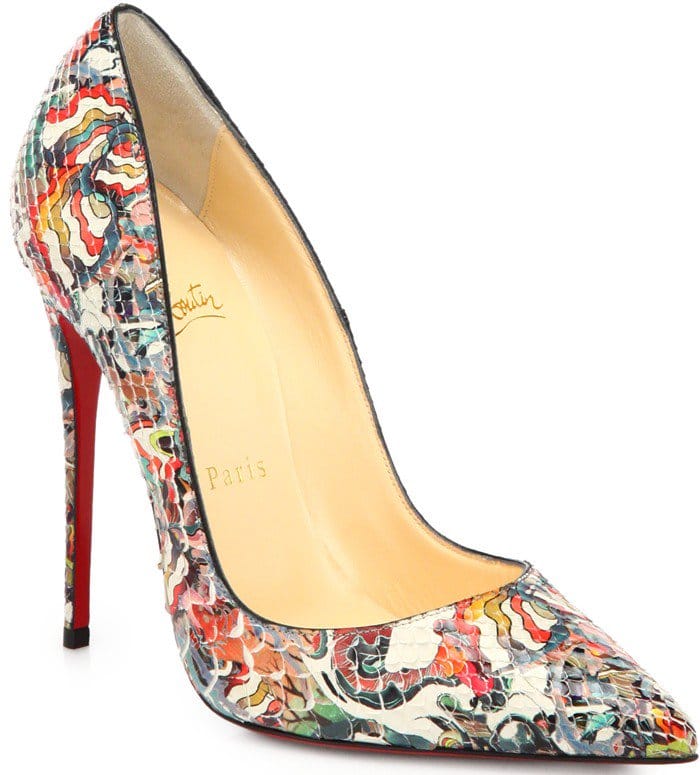 Christian Louboutin "So Kate" Artistic-Print Pumps in Python Multicolor