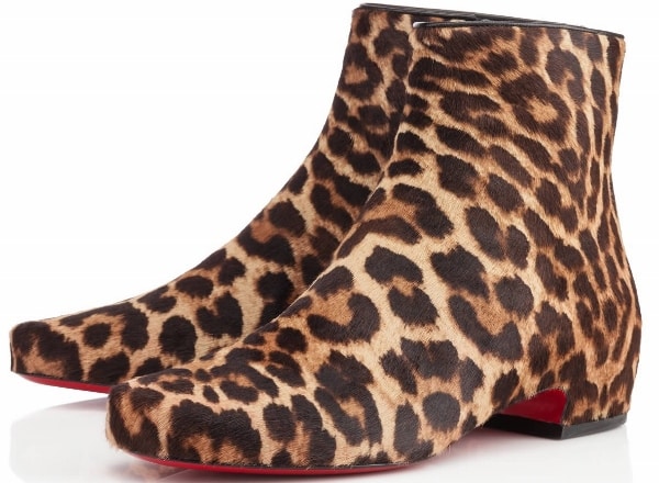 Christian Louboutin "Tounoir Booty" Leopard Ankle Boots