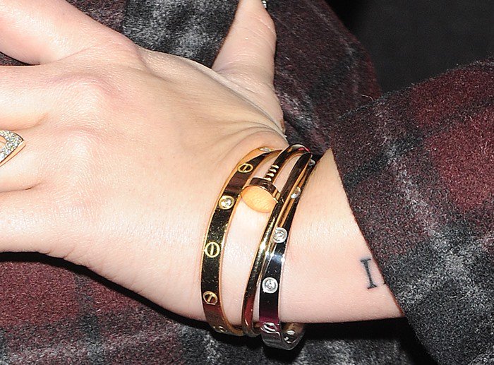 Demi Lovato accessorized with Cartier's Love bracelet