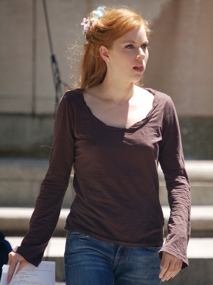 Amy Adams on the set of 'Enchanted' in May 2006