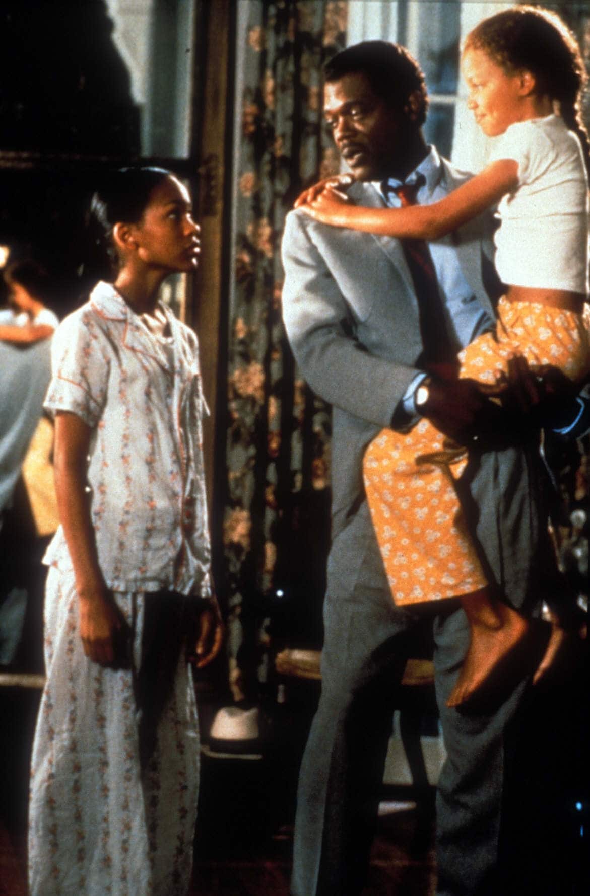 Meagan Good, Samuel L. Jackson, and Jurnee Smollett in a powerful scene from the 1997 Southern Gothic drama Eve's Bayou