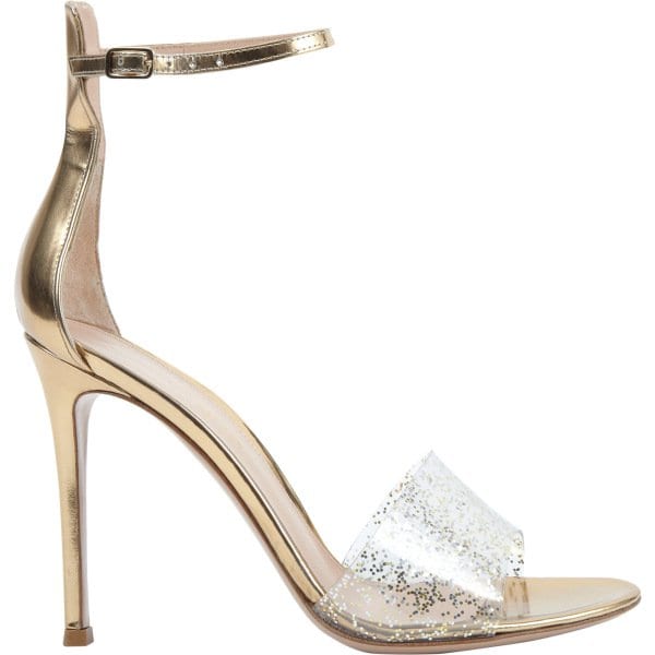 Gianvito Rossi Metallic Glitter Open-Toe Sandal 