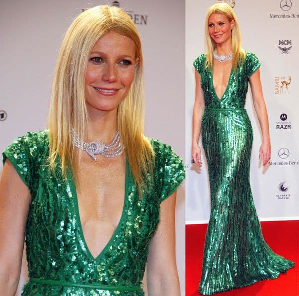 Gwyneth Paltrow donned a green gown at the Bambi 2011 Awards