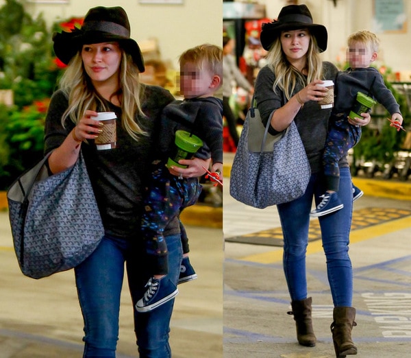 Hilary Duff sported a simple tee, standard blue jeans, and a pair of "Kinsey" boots from Rag & Bone