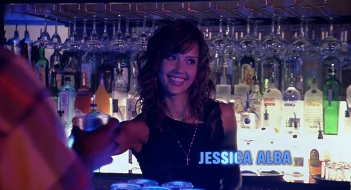 Jessica Alba as bartender Honey Daniels in Honey, a 2003 American dance film