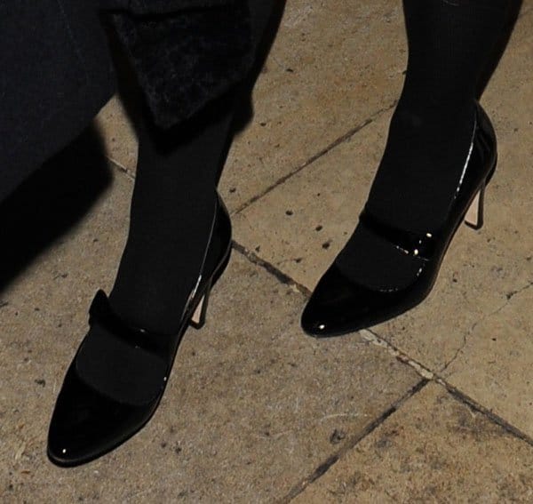 Katy Perry wearing black Mary Jane heels