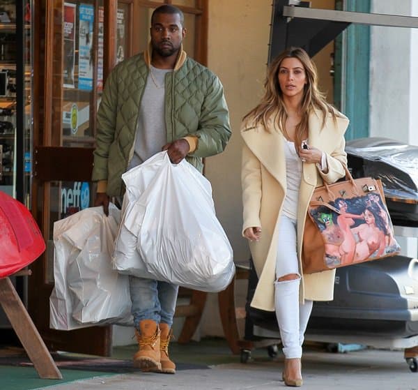 Kim Kardashian's tan leather handbag was directly painted by George Condo