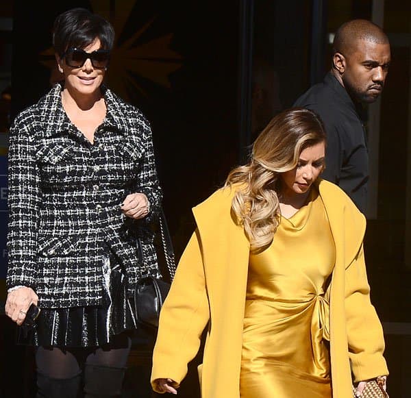 Kim Kardashian shopping at Barneys New York and Chanel with Kanye West and Kris Jenner in Beverly Hills, Los Angeles, on December 11, 2013