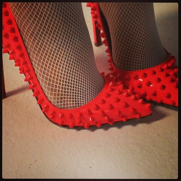 Kylie Minogue's red studded heels