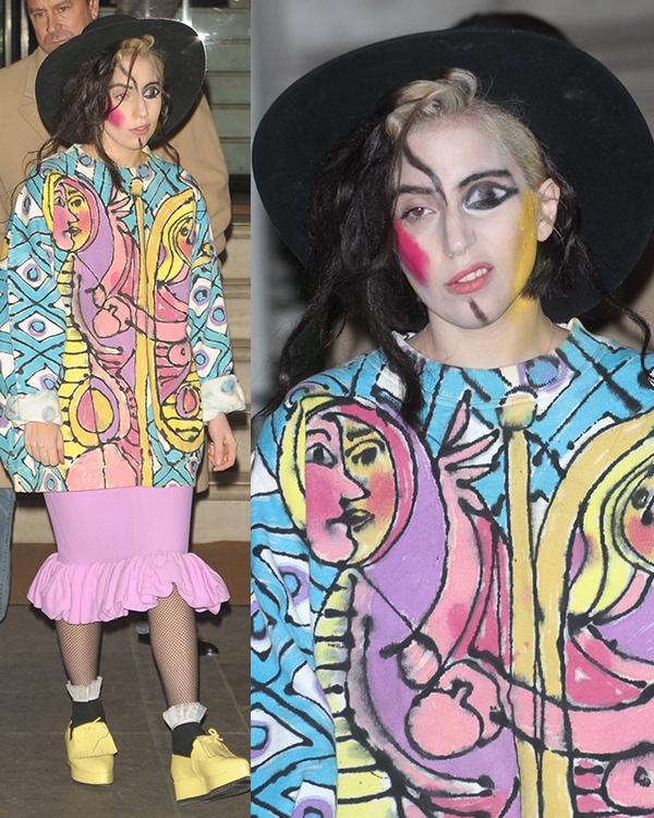 Lady Gaga's Picasso-themed look styled with matching makeup