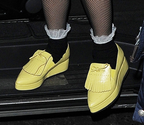 Lady Gaga's bright yellow loafers