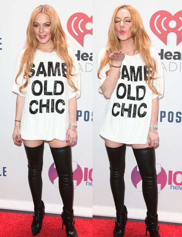 Lindsay Lohan at the Z100 Jingle Ball held at the Madison Square Garden in New York on December 14, 2013