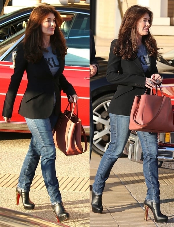 Lisa Vanderpump was spotted wearing a fabulous pair of Christian Louboutin boots while she was running errands