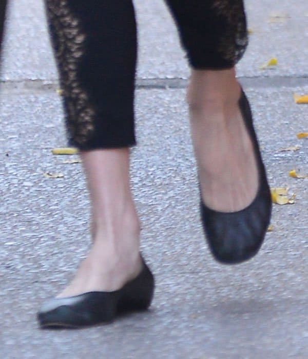 Liv Tyler wearing Lanvin metallic flats