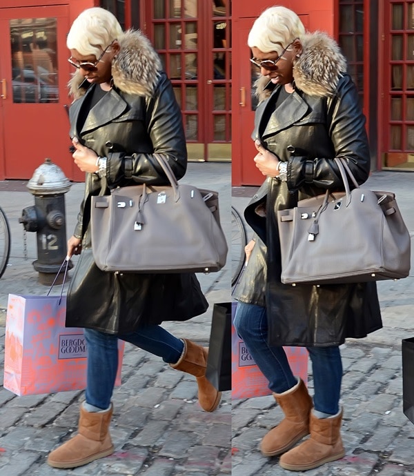 NeNe Leakes shopping in uggs and jeans in SoHo, New York City