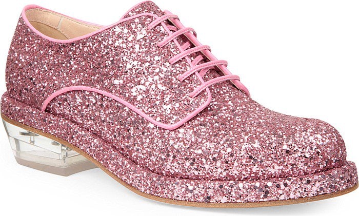 Pink Glitter Simone Rocha Platform Loafers