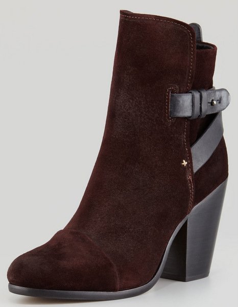 Rag & Bone Kinsey Suede Bootie in Burgundy