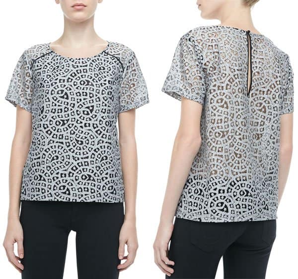 Rebecca Minkoff Skyline Metallic Crochet Top, available at Neiman Marcus