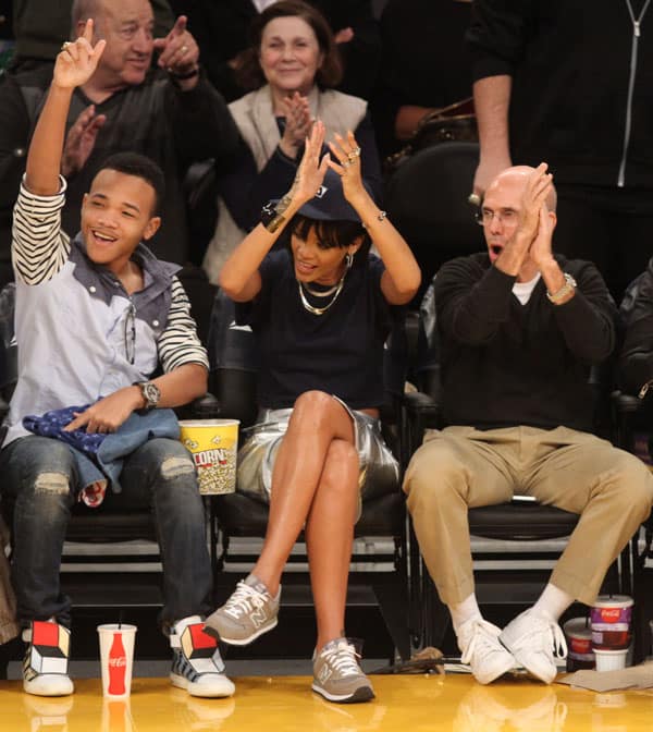 Rihanna and her little brother were also joined by American film producer Jeffrey Katzenberg