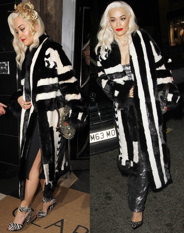 Singer Rita Ora attends Playboy's 60th-anniversary issue party hosted by Marc Jacobs and Kate Moss at The Playboy Club