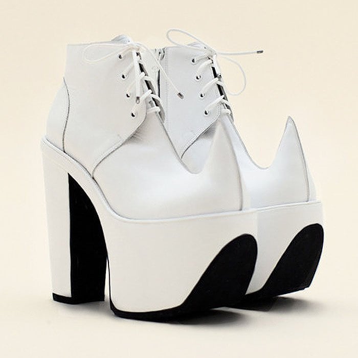 Robert Wun Number 7 White Platform Boots