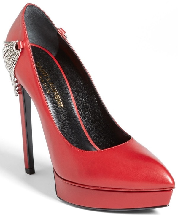 Saint Laurent "Janis" Chain-Heel Platform Pumps