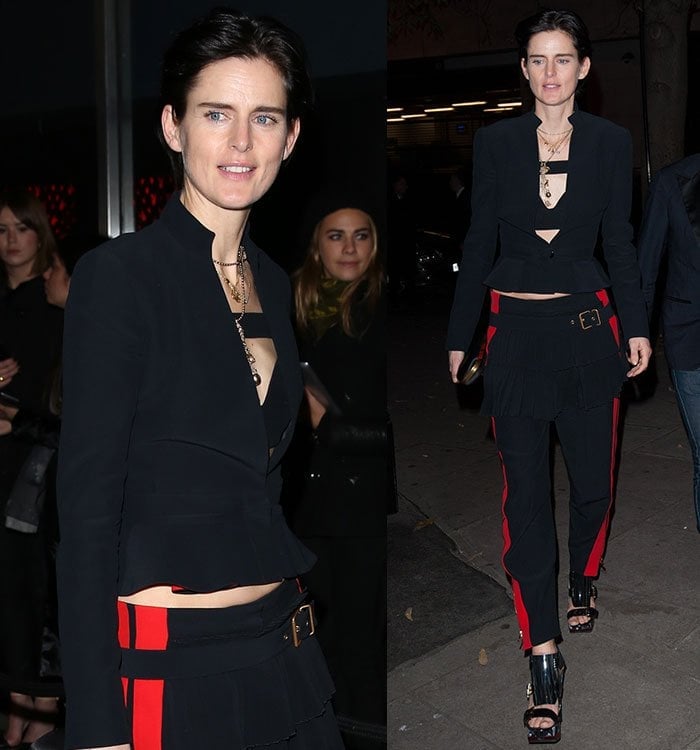 Stella Tennant wears a full Alexander McQueen look to the 2013 British Fashion Awards