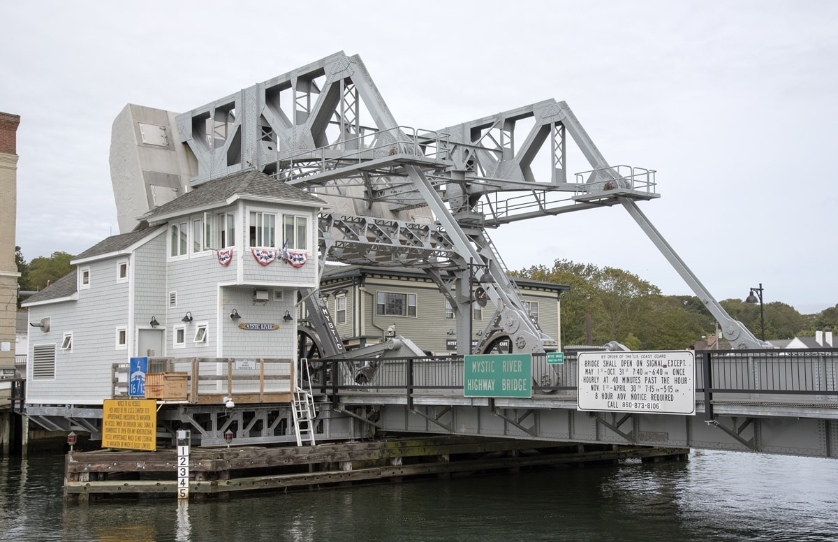 The Mystic River Bascule Bridge is a historic bascule bridge spanning the Mystic River