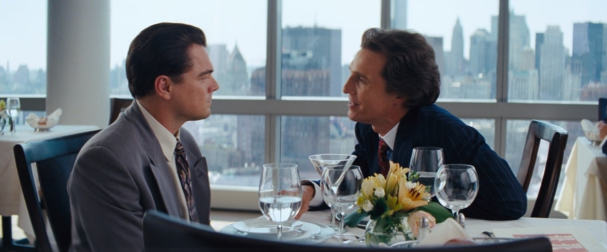 In "The Wolf of Wall Street," Leonardo DiCaprio portrays Jordan Belfort, a young stockbroker drawn into a realm of corruption and extravagance, while Matthew McConaughey takes on the role of Mark Hanna, Belfort's mentor and a cutthroat Wall Street trader