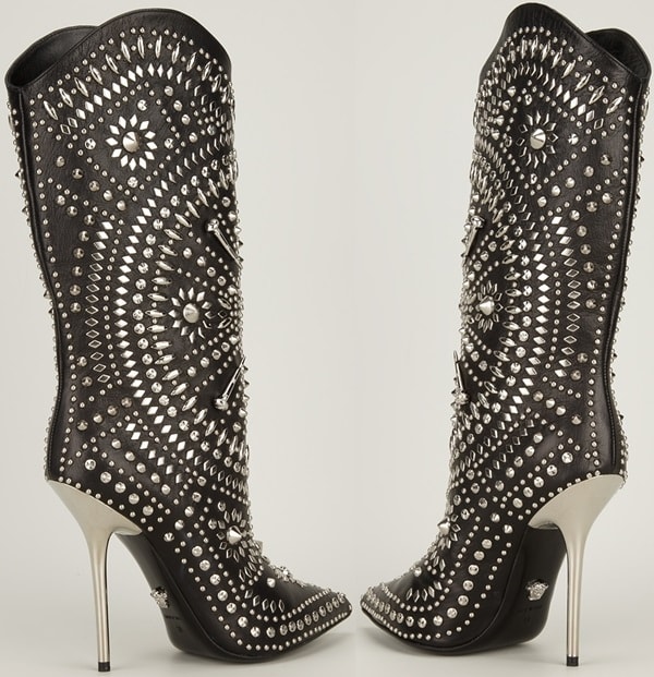 Versace studded western boot