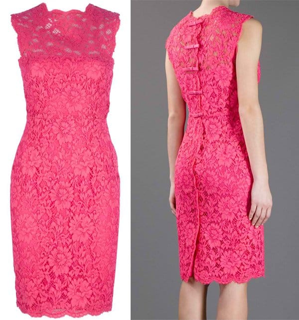 Valentino Fitted Floral Lace Dress