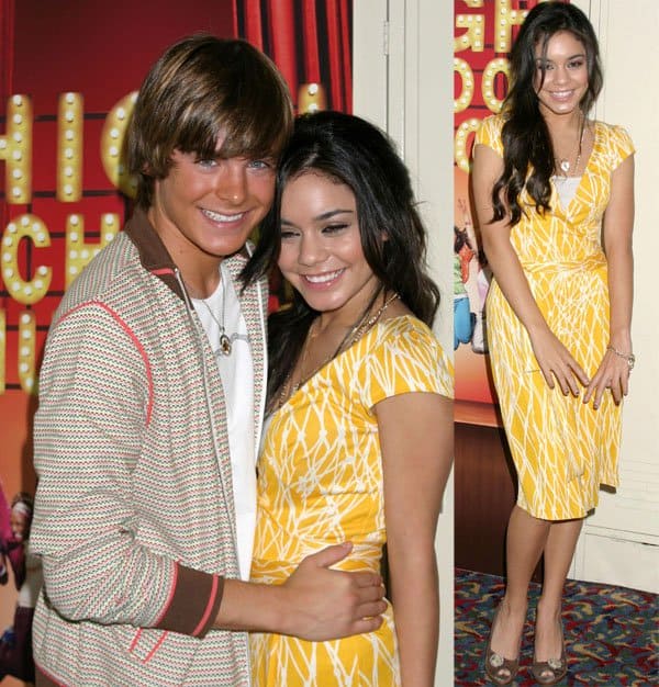 Zac Efron and Vanessa Hudgens at the press event for High School Musical held at the Renaissance Hollywood Hotel in Los Angeles, California, on April 5, 2006