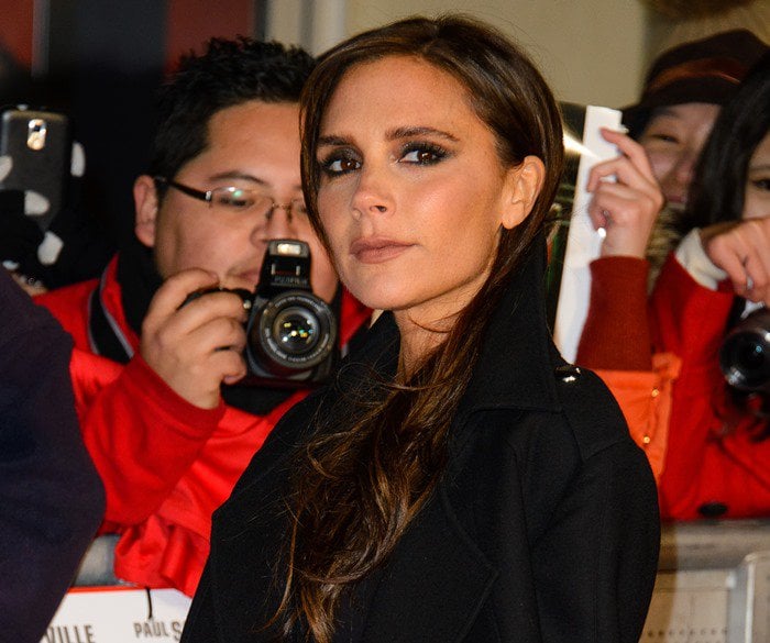 Victoria Beckham wears her dark hair down at the world premiere of "The Class of ’92"