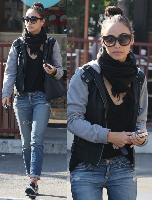 Cara Santana looks preppy cool as she leaves a coffee shop in West Hollywood