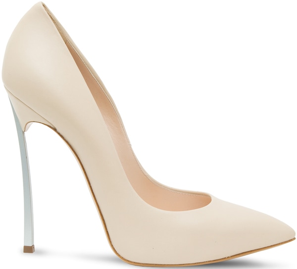 Casadei "Peplum" Pumps in Ecru