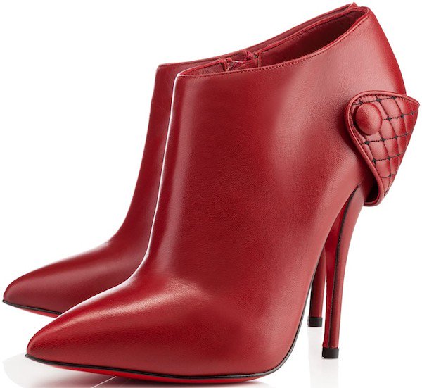 Christian Louboutin Huguette Leather Ankle Boots in Rogue Imperial