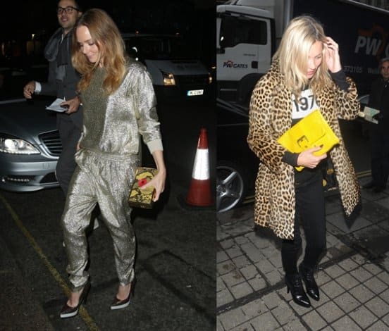 Designer Stella McCartney (left) and model Kate Moss (right) style it right with bold colors and interesting patterns